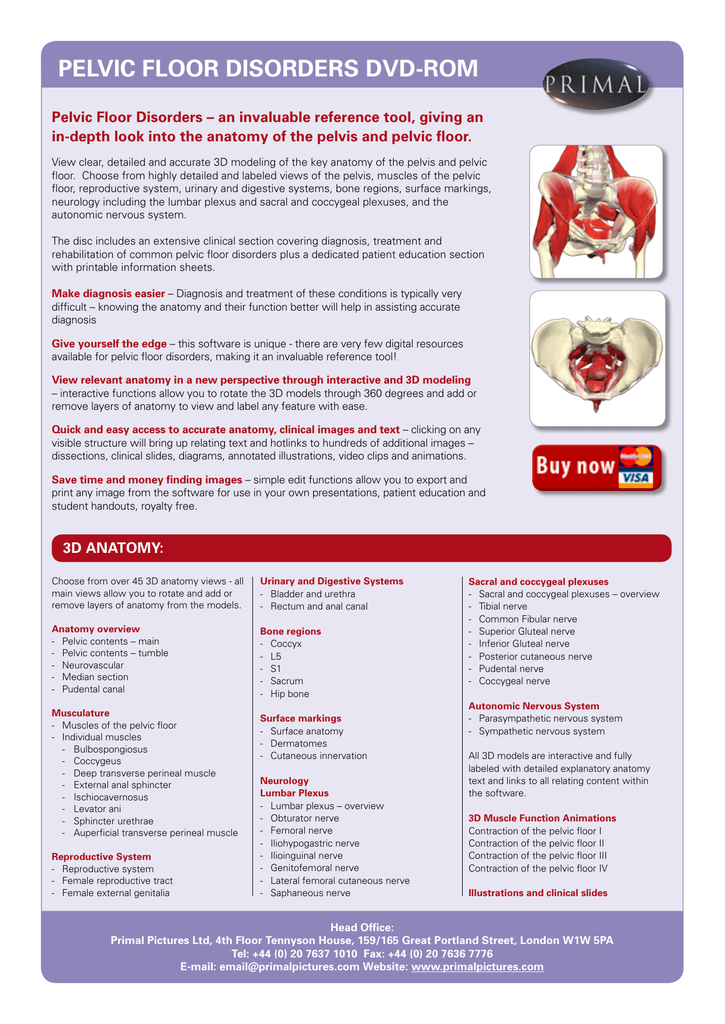 Pelvic Floor Disorders Dvd Rom