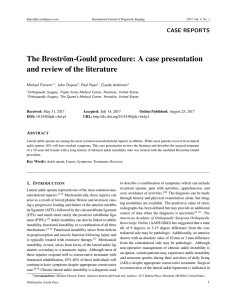 The Broström-Gould procedure: A case presentation and review of