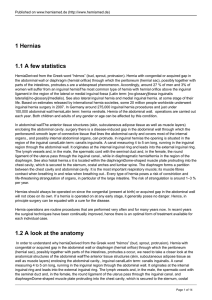 1 Hernias 1.1 A few statistics 1.2 A look at the anatomy