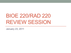 BIOE 220/RAD 220 REVIEW SESSION January 23, 2011