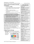 Chapter 27: Energy: The Foundation of Technology 6 Major Forms