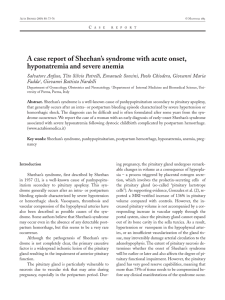 A case report of Sheehan`s syndrome with acute onset