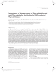 Importance of Measurement of Thyroglobulin and Anti