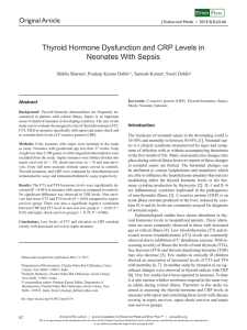 Thyroid Hormone Dysfunction and CRP Levels in Neonates With