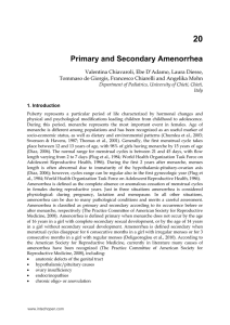 20 Primary and Secondary Amenorrhea