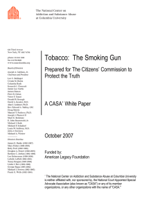 Tobacco: The Smoking Gun - The National Center on Addiction and
