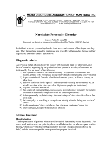 Narcissistic Personality Disorder - Mood Disorders Association of