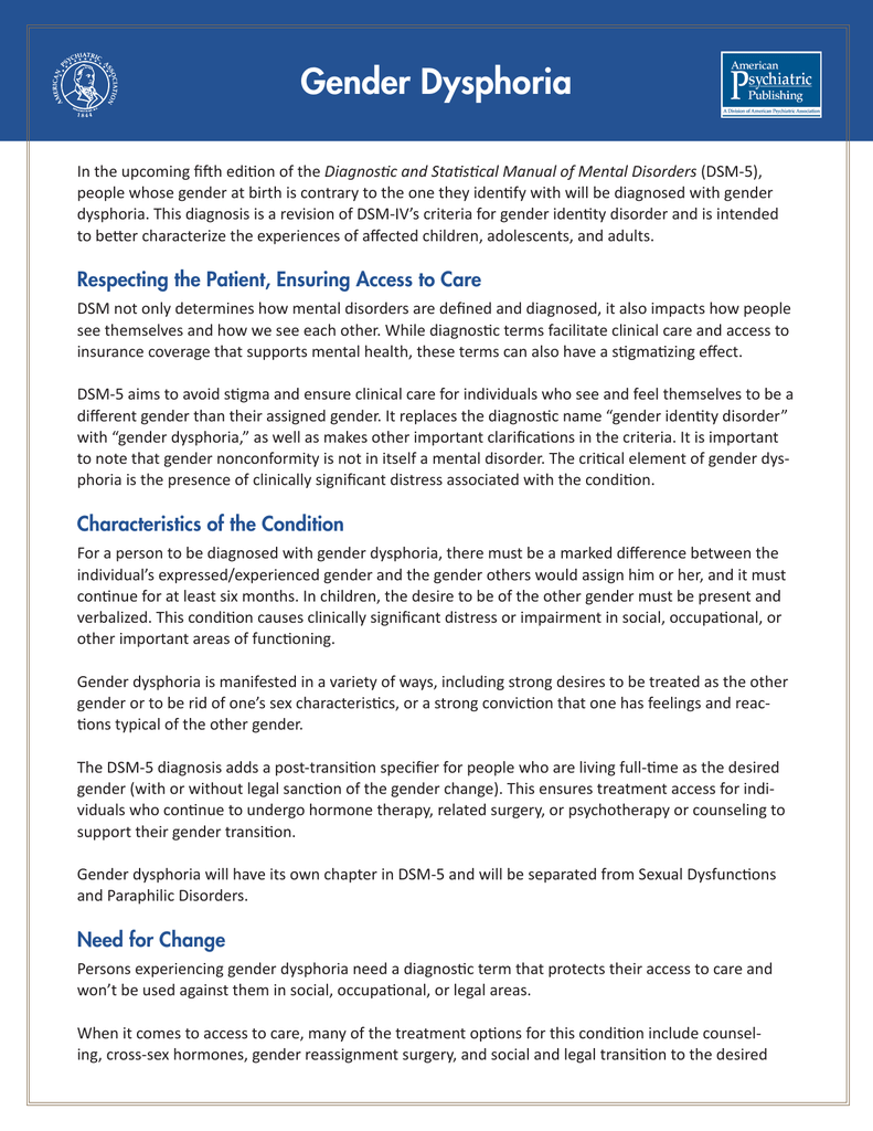 Why No One Needs Diagnosis Of Social >> Gender Dysphoria Dsm 5 Why No One Needs Diagnosis Of Social >> Gender Dysphoria Dsm 5