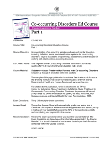 CD-1451P1 / Co-occurring Disorders Ed Course