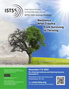 Resilience After Trauma - International Society for Traumatic Stress