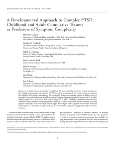 A developmental approach to complex PTSD