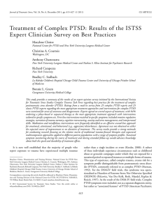 Treatment of complex PTSD: Results of the ISTSS expert