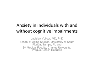 Anxiety in individuals with and without cognitive impairments