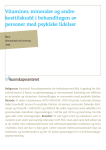 Vitaminer, mineraler og andre kosttilskudd i behandlingen av