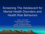 Screening The Adolescent for Mental Health Disorders