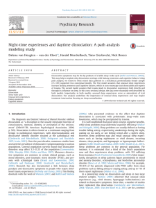 Night-Time Experiences And Daytime Dissociation