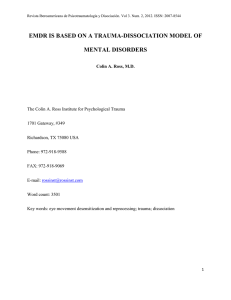 emdr is based on a trauma-dissociation model of mental disorders