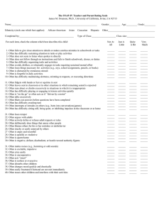 SNAP-IV Teacher and Parent Rating Scale