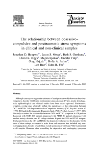 The relationship between obsessive– compulsive and posttraumatic