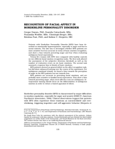 recognition of facial affect in borderline personality disorder