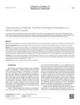 Characteristics of Pediatric Psychiatric Emergency Population in a