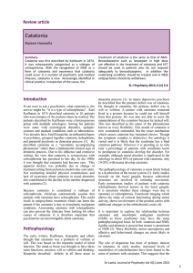 Catatonia - Sri Lanka Journal of Psychiatry