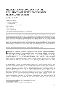 RESOURCE Problem Gambling and Mental Health Comorbidity in