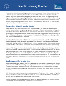 Specific Learning Disorder - DSM-5