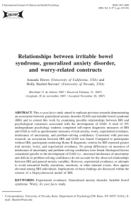 Relationships Between irritable Bowel Syndrome, Generalized
