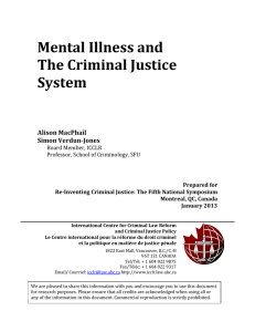 Mental Illness and The Criminal Justice System