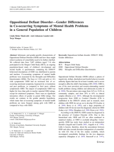 Oppositional Defiant Disorder—Gender Differences in Co