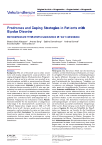 Prodromes and Coping Strategies in Patients with Bipolar Disorder