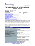 NEUROPSYCHOLOGICAL TESTING UNDER THE MEDICAL BENEFIT