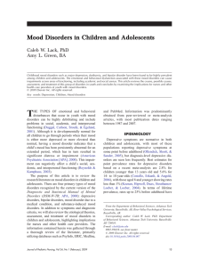 Mood Disorders in Children and Adolescents Caleb W. Lack, PhD
