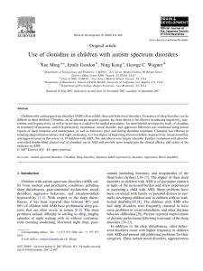 Use of clonidine in children with autism spectrum disorders Xue Ming