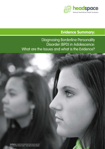Evidence Summary: Diagnosing Borderline Personality Disorder (BPD) in Adolescence: