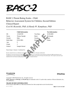 BASC-2 Parent Rating Scales - Child Clinical Report