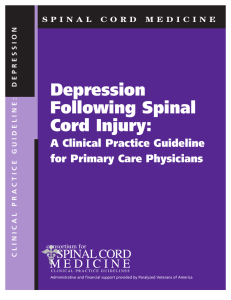 Depression Following Spinal Cord Injury: A Clinical Practice Guideline