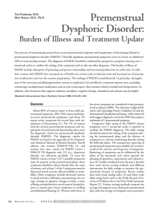 Premenstrual Dysphoric Disorder: Burden of Illness and Treatment Update