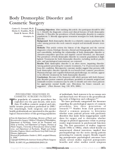 CME Body Dysmorphic Disorder and Cosmetic Surgery