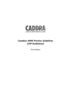 Canadian ADHD Practice Guidelines (CAP-Guidelines) Third Edition