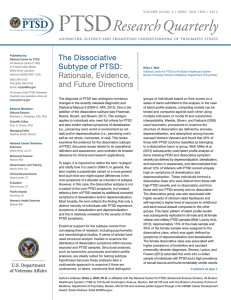 Research Quarterly The Dissociative Subtype of PTSD: Rationale, Evidence,