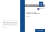 CR151 Psychological therapies in psychiatry and primary care June 2008