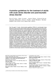 Australian guidelines for the treatment of adults stress disorder