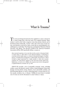 1 T What Is Trauma?