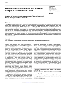 Disability and Victimization in a National Sample of Children and Youth