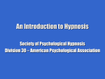 An Introduction to Hypnosis Society of Psychological Hypnosis