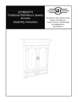 JS798000TX Traditional Wall-Mount Jewelry Armoire Assembly