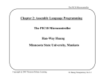 Chapter 2: Assembly Language Programming The PIC18