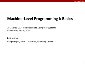 Machine-Level Programming I: Basics